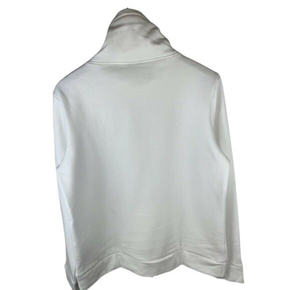 PUMA Girls's Asymmetrical Cowl Neck Fleece Lined Hoodie Sweater White Ju… - Picture 2 of 2